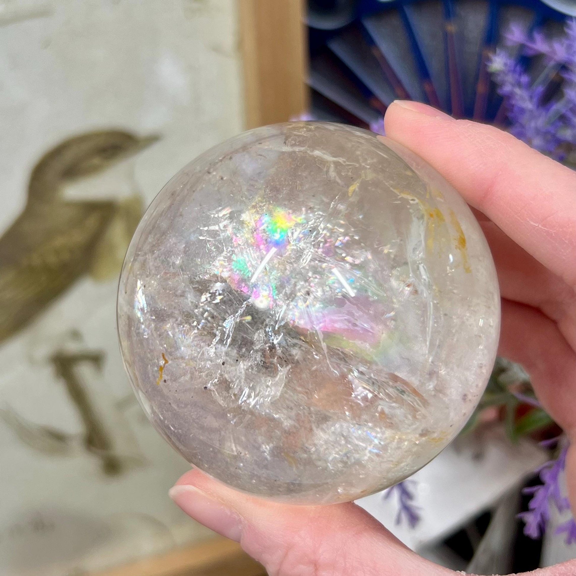 Quartz Sphere with Large Rainbow | Rainbow Quartz