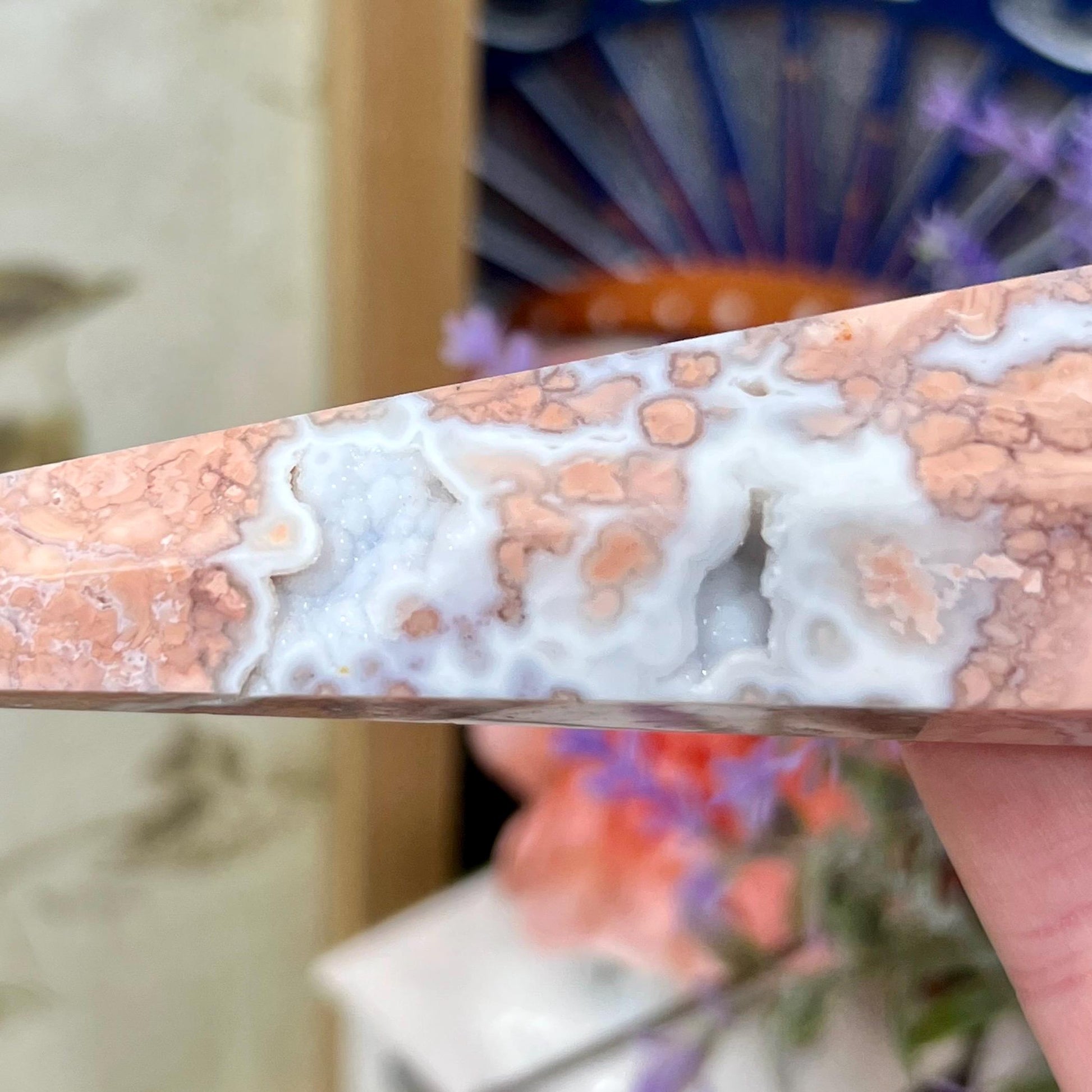 Large Cotton Candy Agate Wand from Mexico | Pink Agate | Druzy Agate