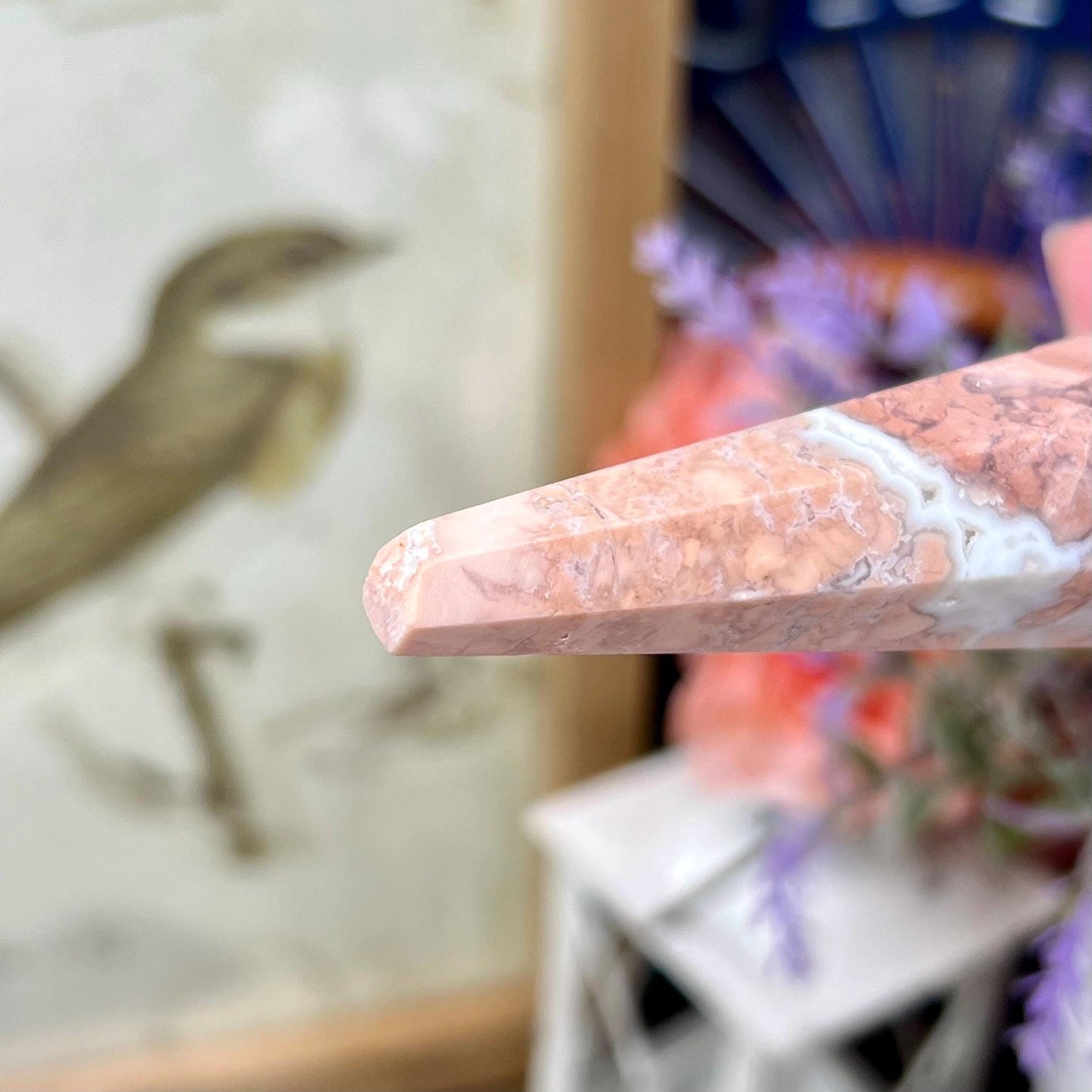 Large Cotton Candy Agate Wand from Mexico | Pink Agate | Druzy Agate