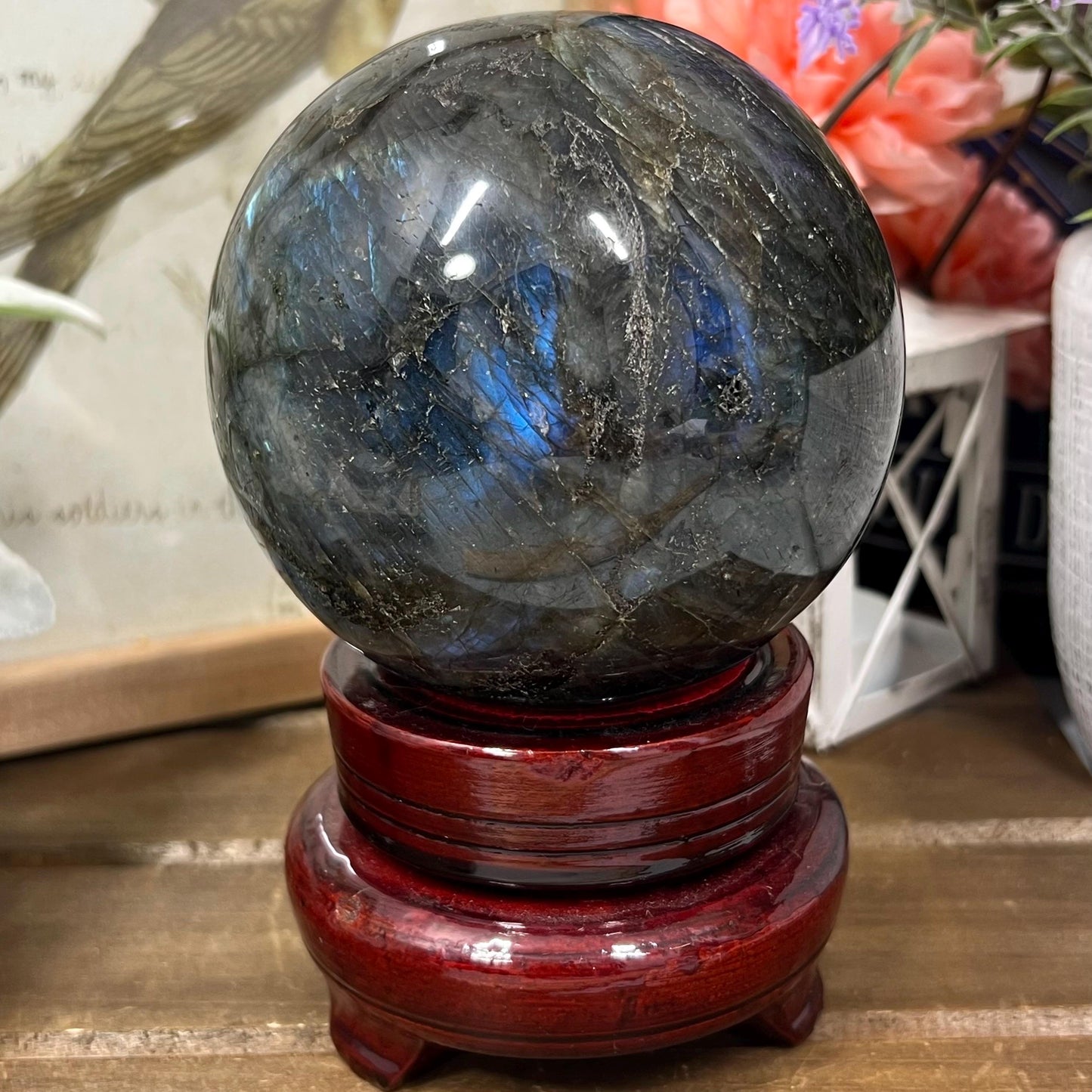 Large Blue Labradorite Sphere | Electric Blue Labradorite | Light Blue Lab | Huge Lab Sphere