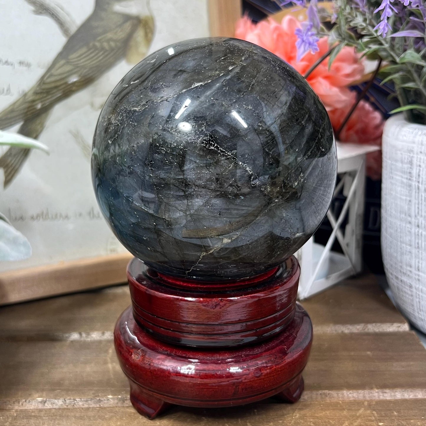 Large Blue Labradorite Sphere | Electric Blue Labradorite | Light Blue Lab | Huge Lab Sphere