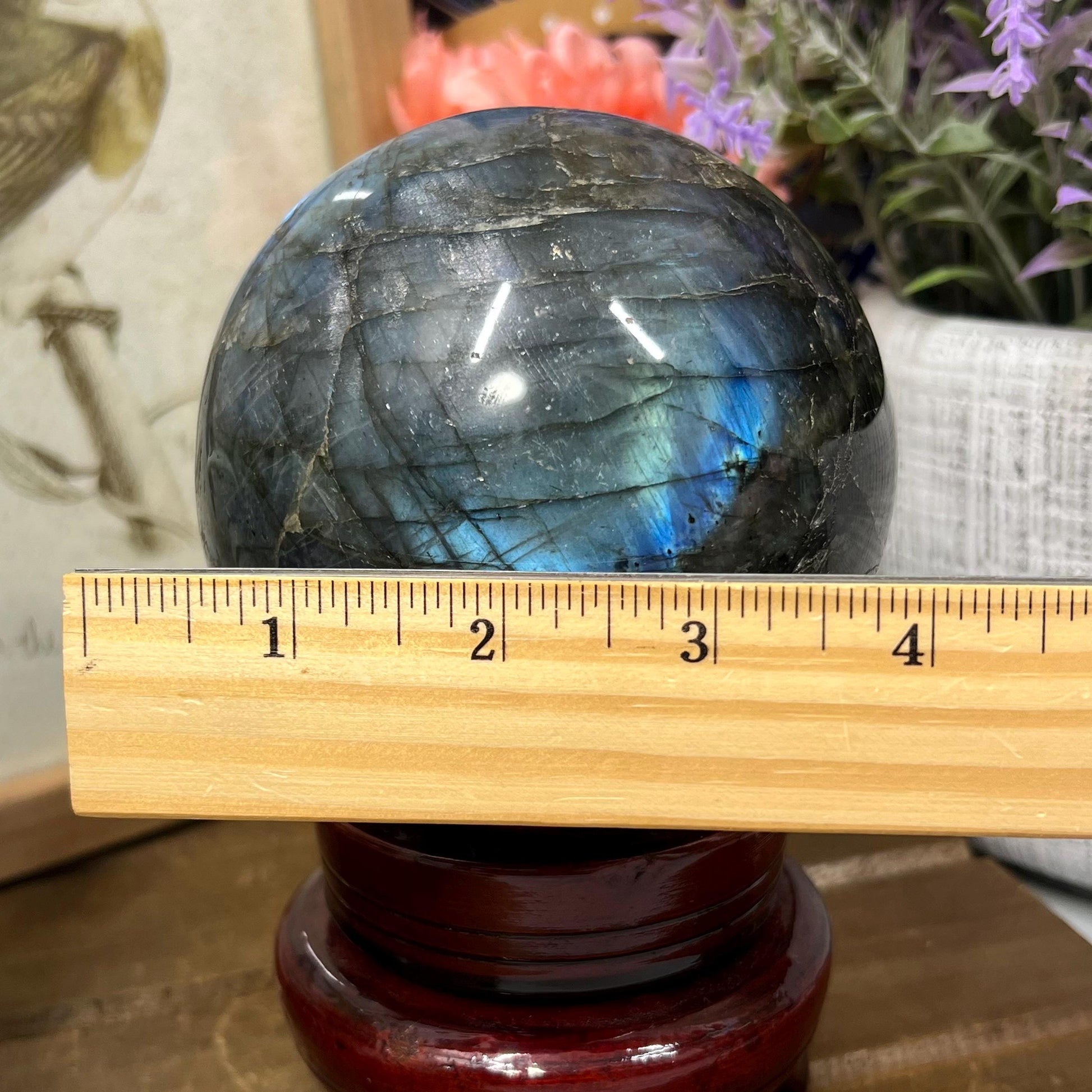 Large Blue Labradorite Sphere | Electric Blue Labradorite | Light Blue Lab | Huge Lab Sphere