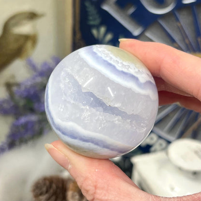 High Quality Druzy Blue Lace Agate Sphere