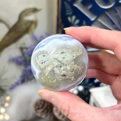 High Quality Druzy Blue Lace Agate Sphere