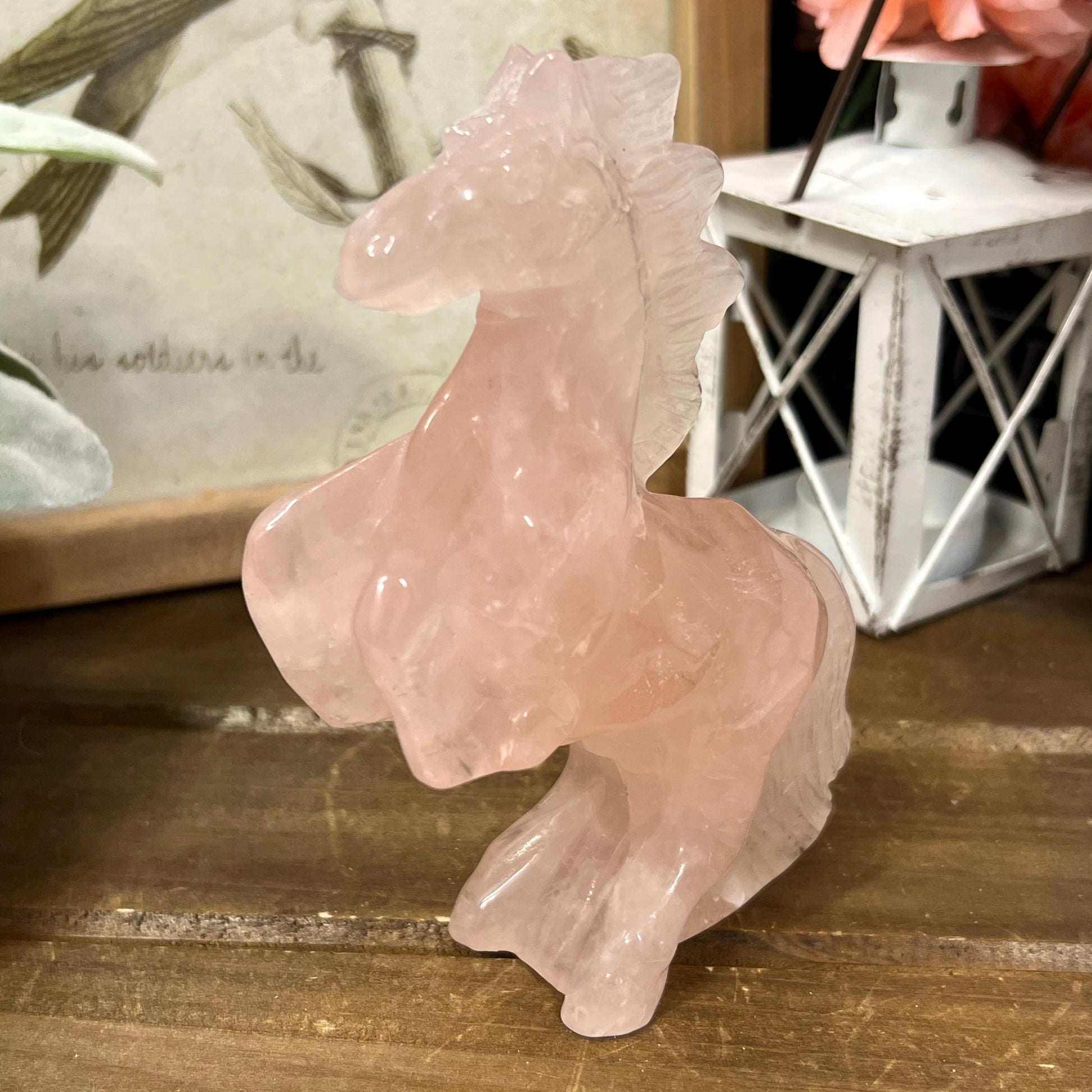 Gorgeous Rose Quartz Horse | Crystal Horse Carving