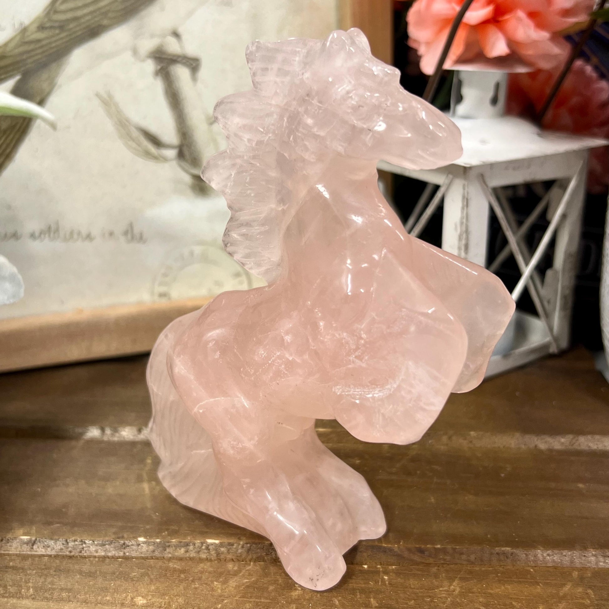 Gorgeous Rose Quartz Horse | Crystal Horse Carving