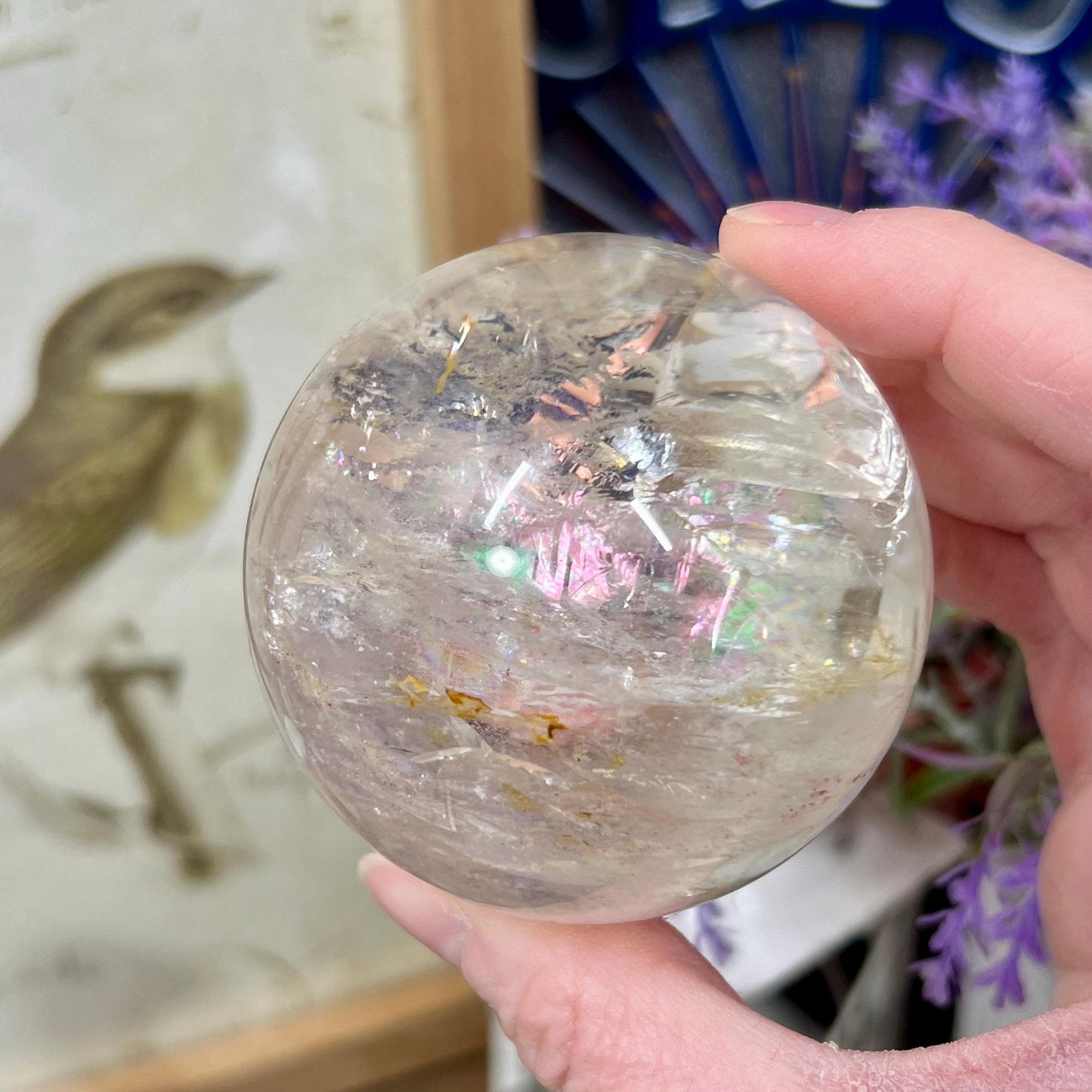 Quartz Sphere with Large Rainbow | Rainbow Quartz