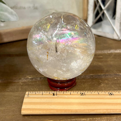 Quartz Sphere with Large Rainbow | Rainbow Quartz