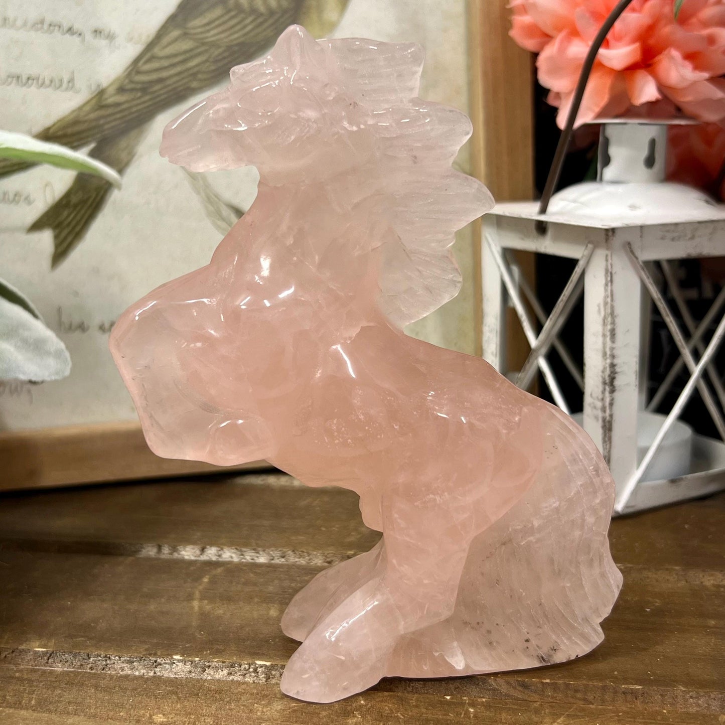 Gorgeous Rose Quartz Horse | Crystal Horse Carving