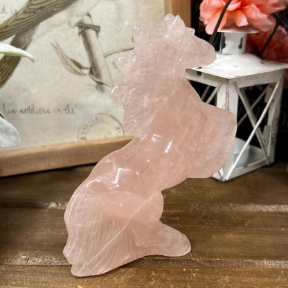 Gorgeous Rose Quartz Horse | Crystal Horse Carving