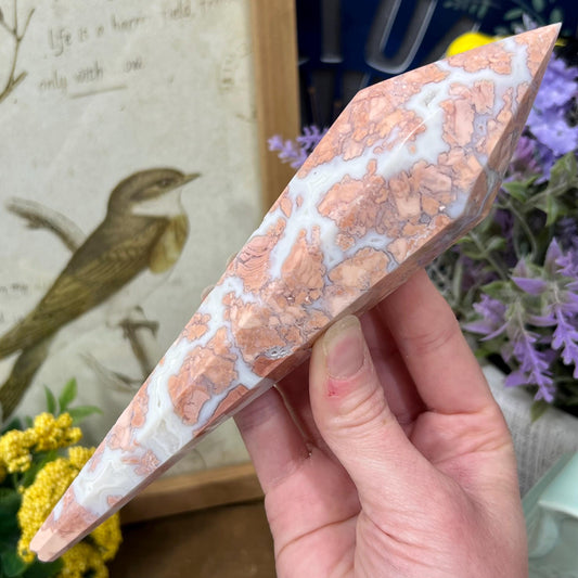 Large Cotton Candy Agate Wand from Mexico | Pink Agate | Druzy Agate
