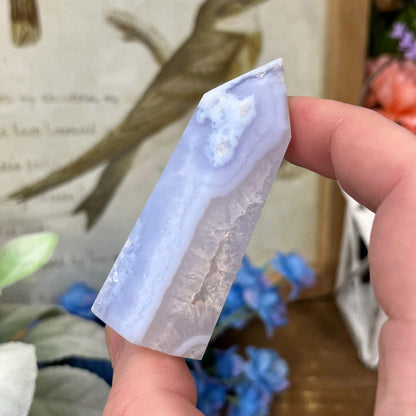 High Quality Blue Lace Agate Tower | Druzy Blue Lace Agate