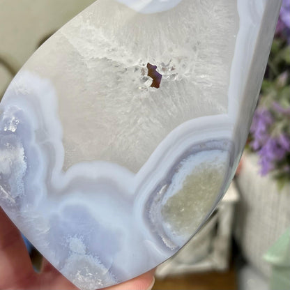 Large High Quality Blue Lace Agate Freeform | Druzy Blue Lace Agate | Crystal Flame