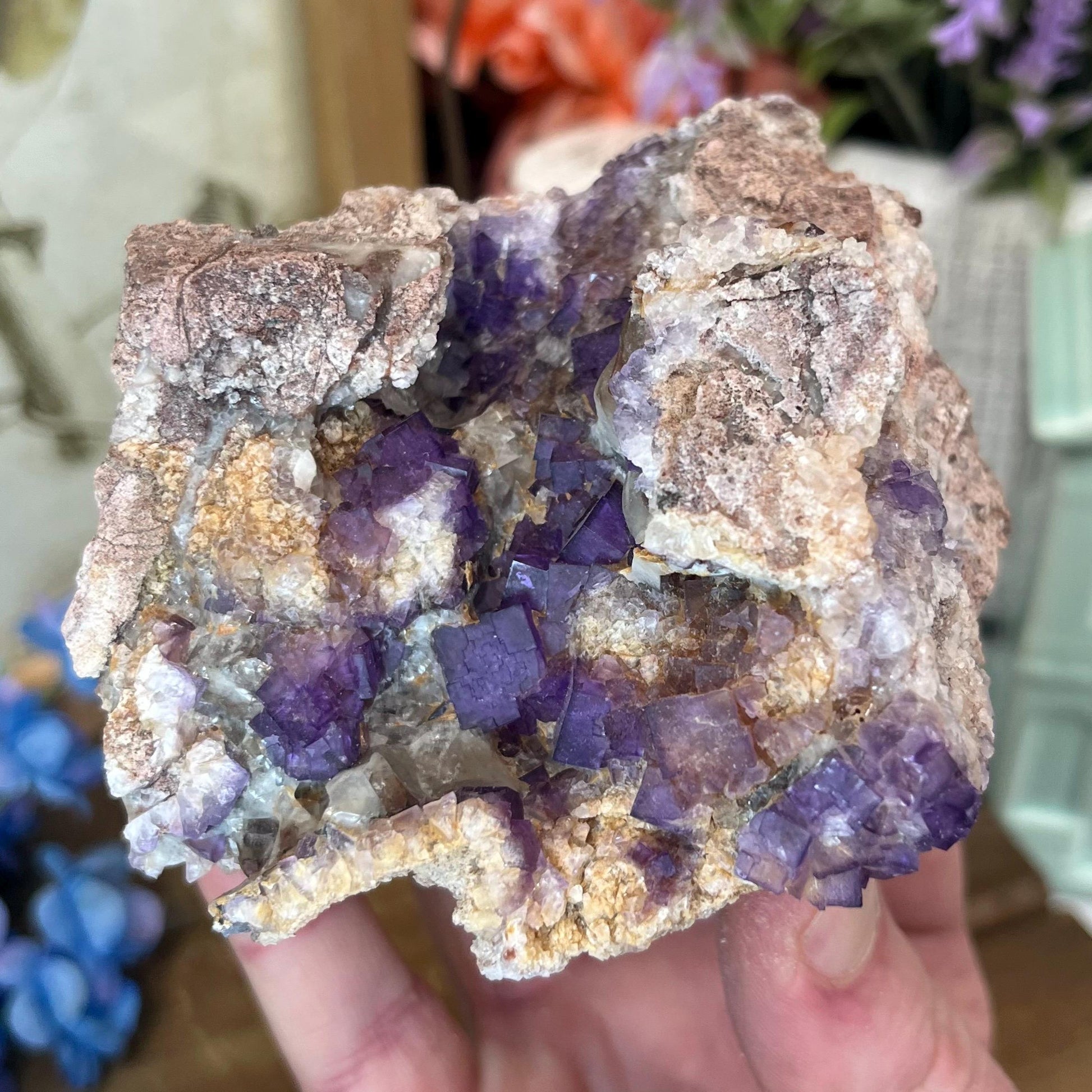 Moroccan Purple Fluorite Cluster | Cubic Fluorite Specimen