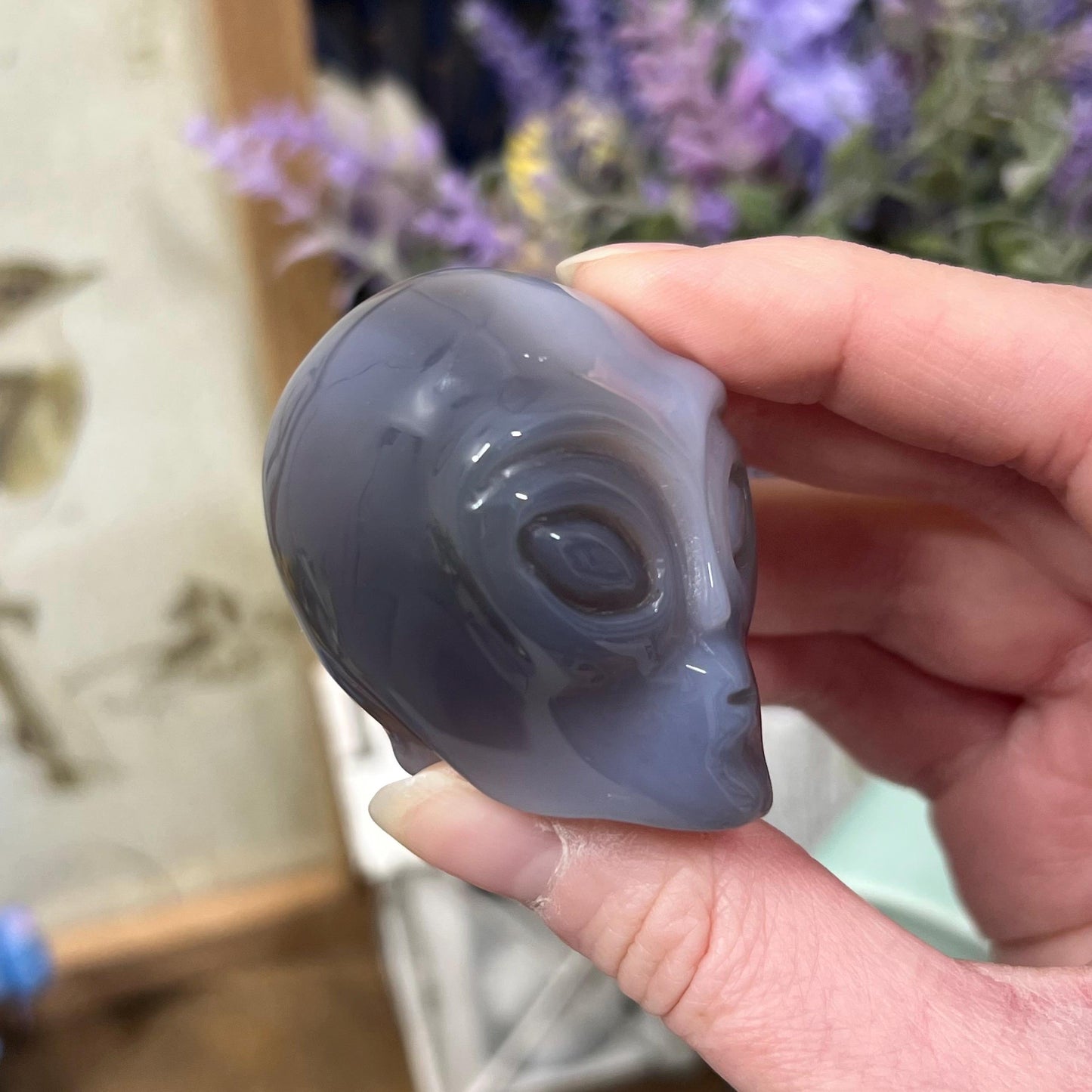 Agate Alien Head | Crystal Alien Carving
