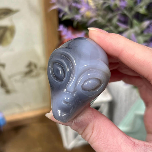 Agate Alien Head | Crystal Alien Carving