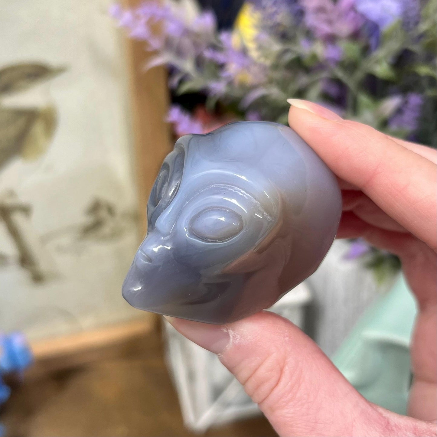 Agate Alien Head | Crystal Alien Carving