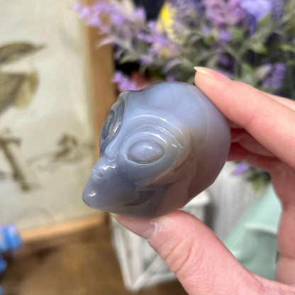 Agate Alien Head | Crystal Alien Carving