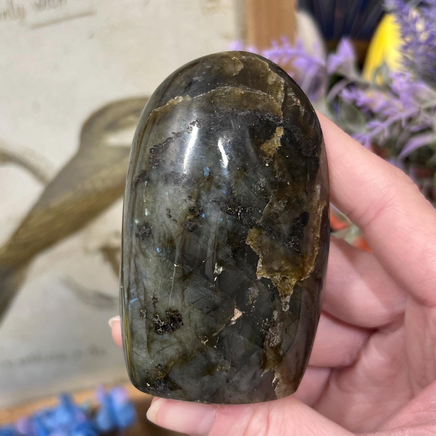 Small Purple Labradorite Freeform | Silver Labradorite | Rainbow Lab Freeform