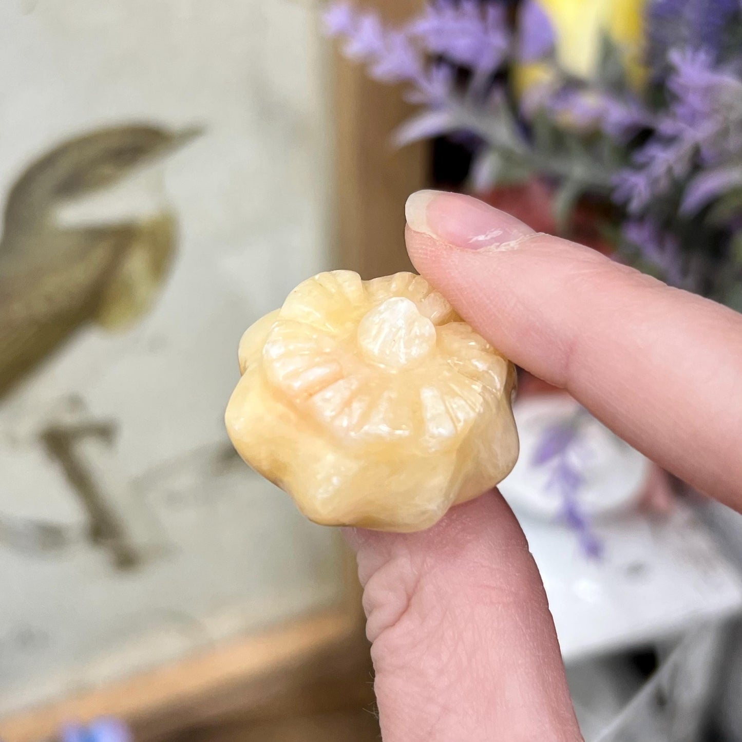 Calcite Pumpkin | Crystal Pumpkin Carving | Yellow Calcite