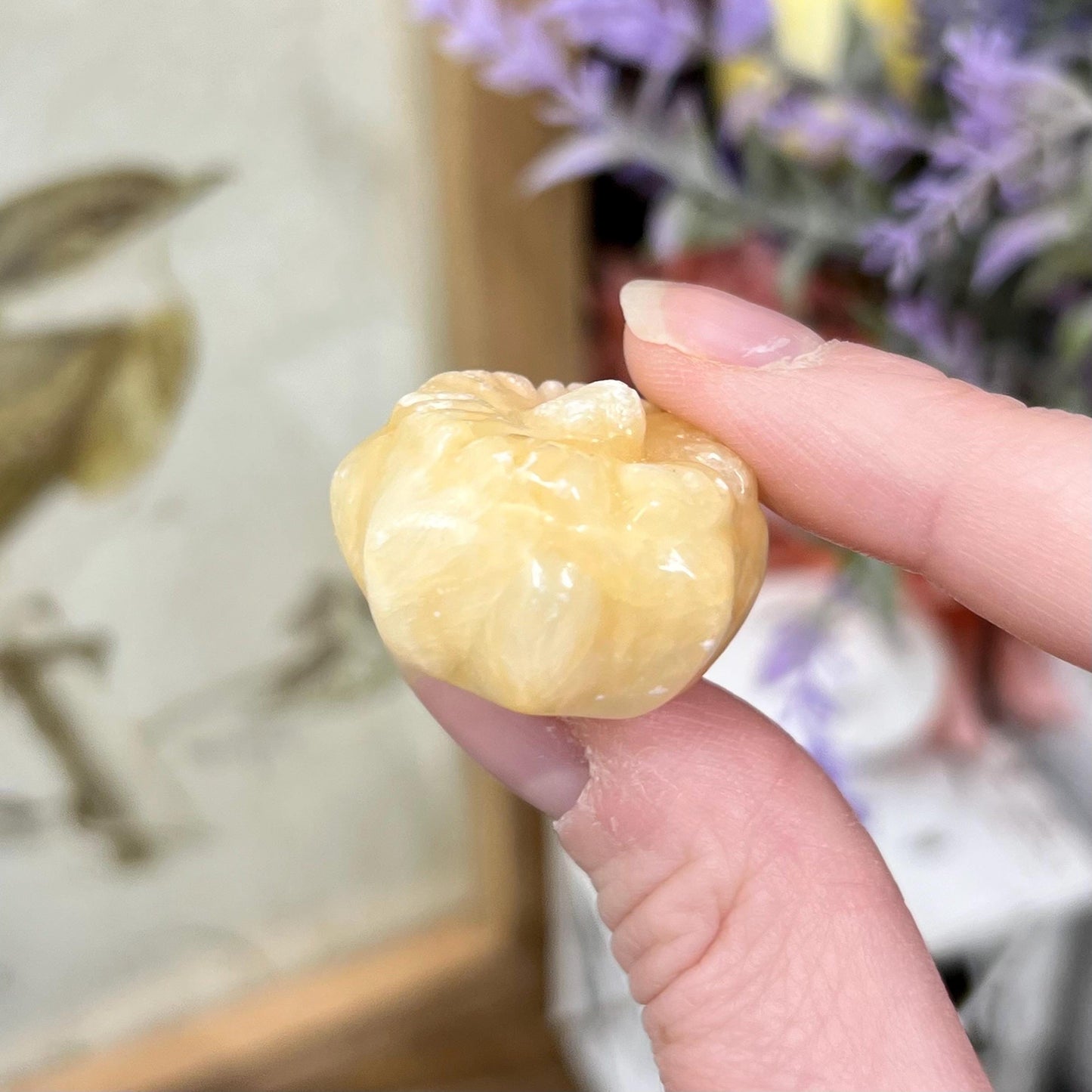 Calcite Pumpkin | Crystal Pumpkin Carving | Yellow Calcite