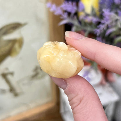 Calcite Pumpkin | Crystal Pumpkin Carving | Yellow Calcite