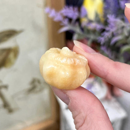 Calcite Pumpkin | Crystal Pumpkin Carving | Yellow Calcite