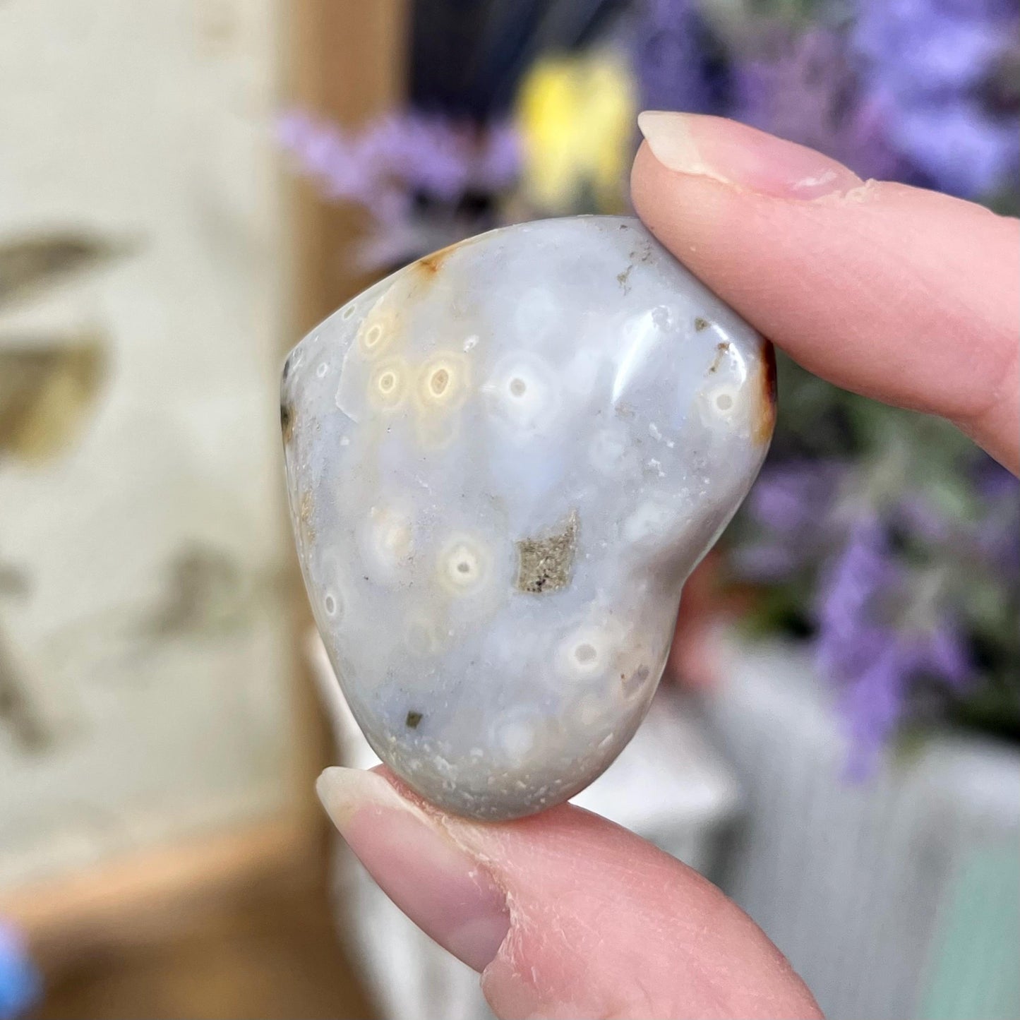 Sea Jasper Heart | Orbicular Sea Jasper | Crystal Heart Carving