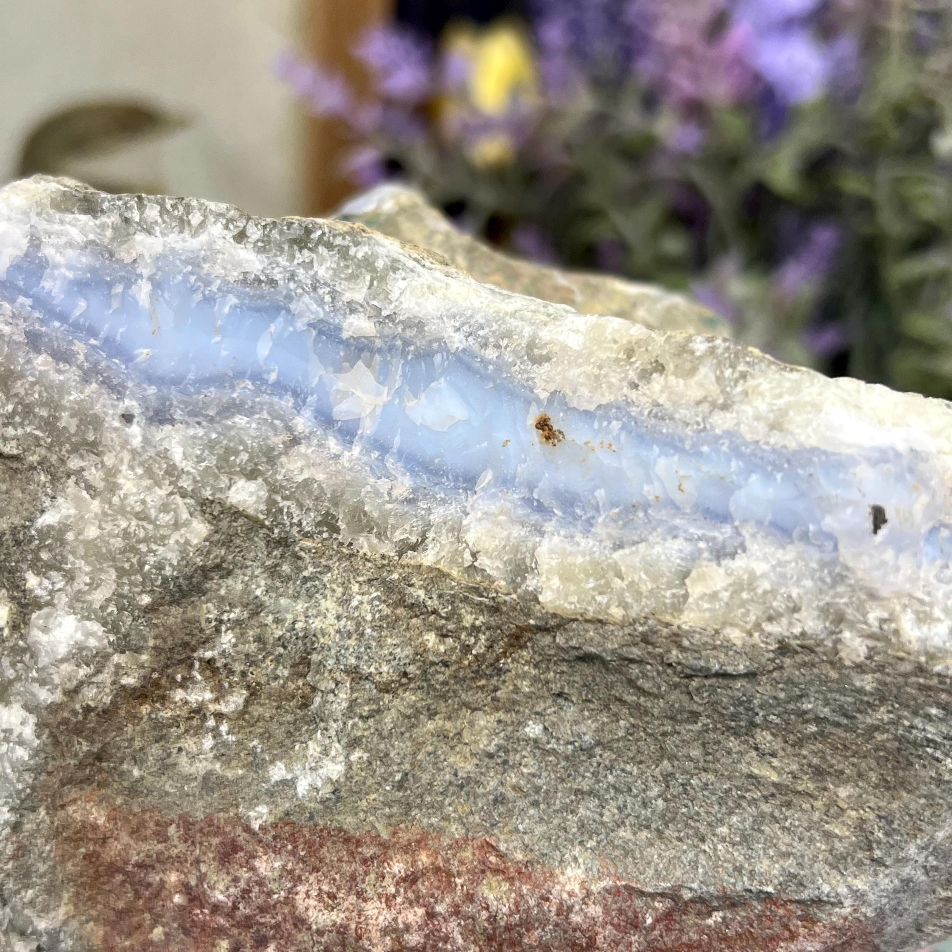 XL High Quality Raw Blue Lace Agate Geode | Druzy Blue Lace Agate