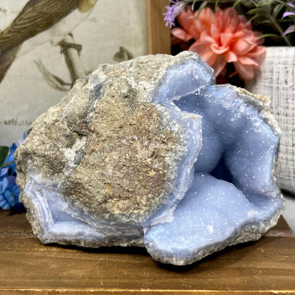 XXL High Quality Raw Blue Lace Agate Geode | Druzy Blue Lace Agate