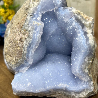 XXL High Quality Raw Blue Lace Agate Geode | Druzy Blue Lace Agate