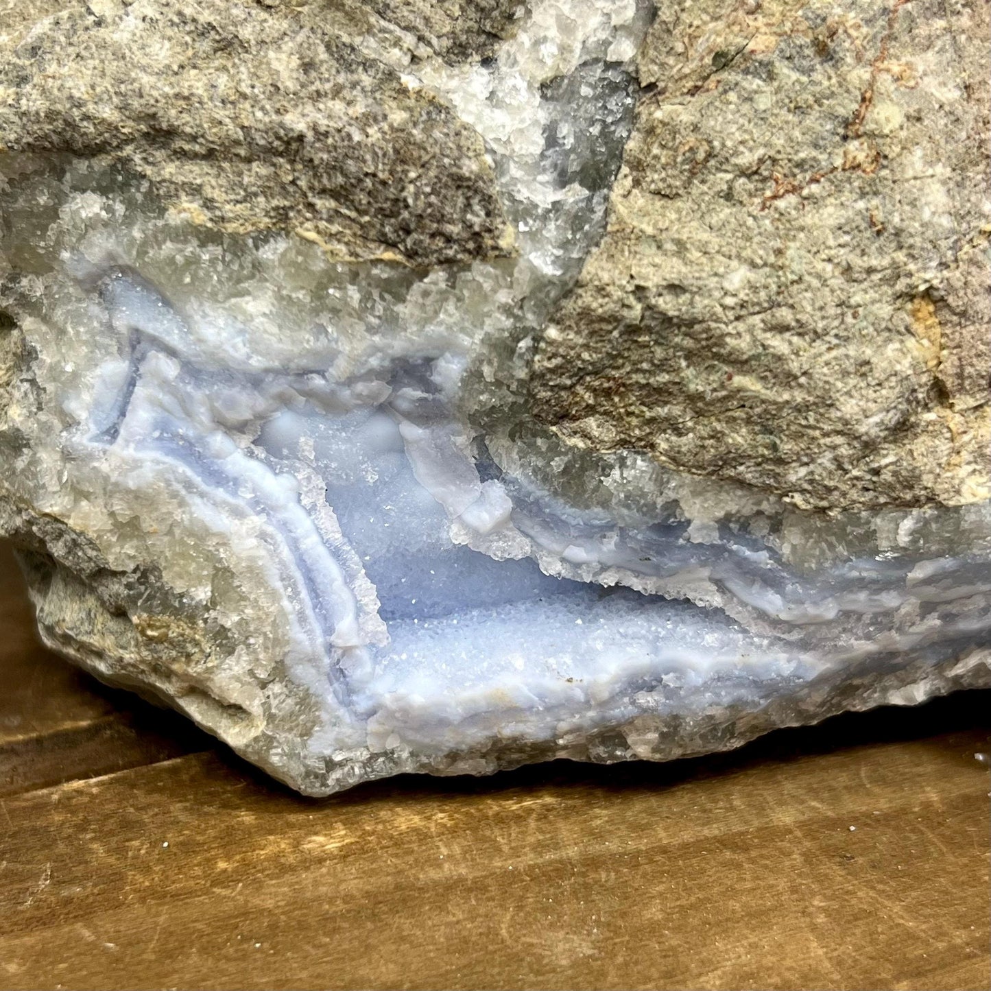 XXL High Quality Raw Blue Lace Agate Geode | Druzy Blue Lace Agate