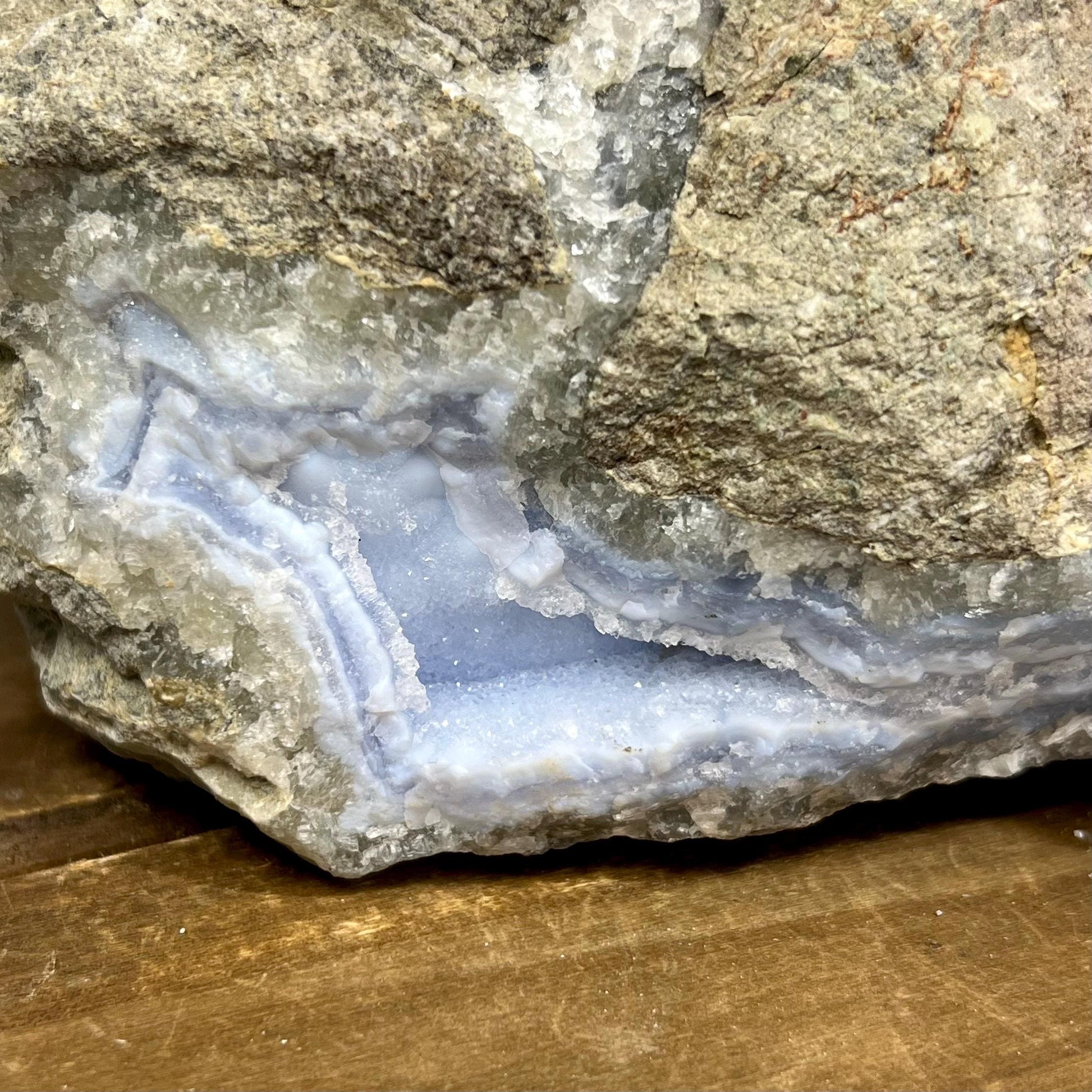 XXL High Quality Raw Blue Lace Agate Geode | Druzy Blue Lace Agate