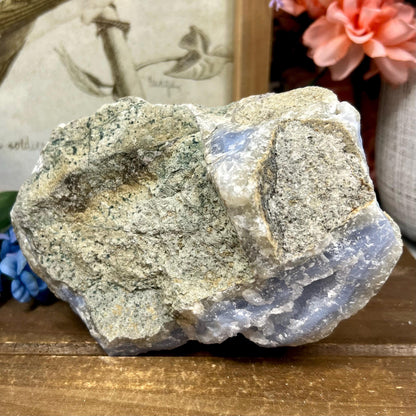 Large High Quality Raw Blue Lace Agate Geode | Druzy Blue Lace Agate