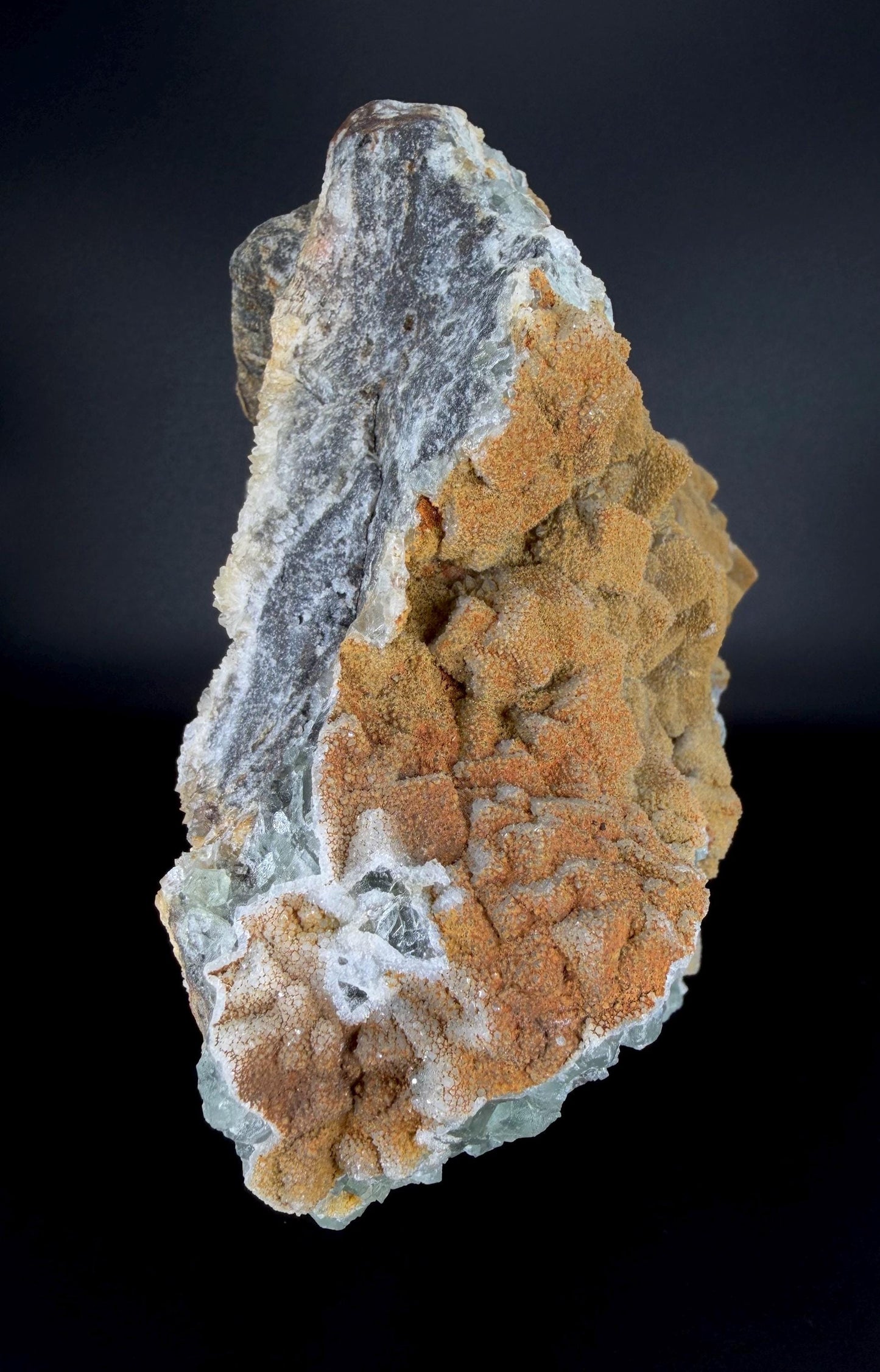 XL Cubic Fluorite with Quartz Druzy Overgrowth | Cubic Fluorite & Sparkling Quartz | Fluorite Cabinet Specimen | Mineral Specimen