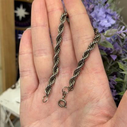 Vintage Sterling Silver Twisted Rope Bracelet | Italian Silver Rope Bracelet | 925 Silver Jewelry | Spiral Link Bracelet | Vintage Jewelry