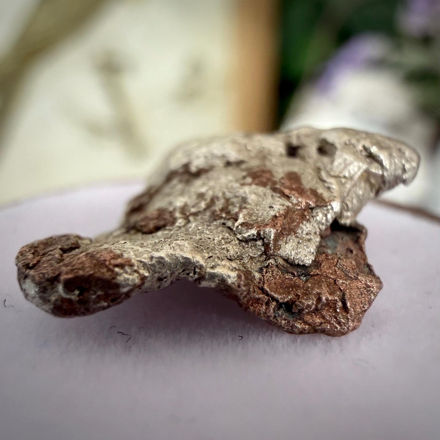 Native Silver-Copper ‘Half-Breed’ Nugget | 4.35g | Native Silver + Michigan Copper | Natural Copper Formation | Keweenaw Peninsula, Michigan