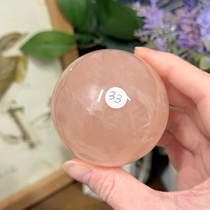 Saturated Rose Quartz Sphere with Asterism | Star Rose Quartz