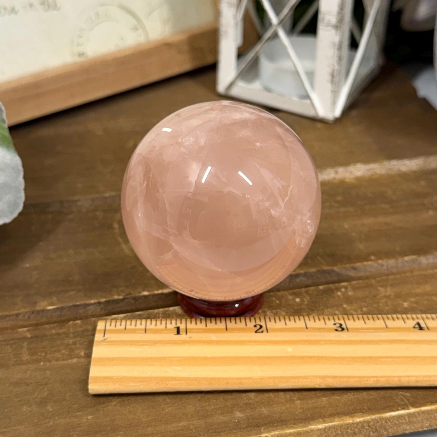 Saturated Rose Quartz Sphere with Asterism | Star Rose Quartz
