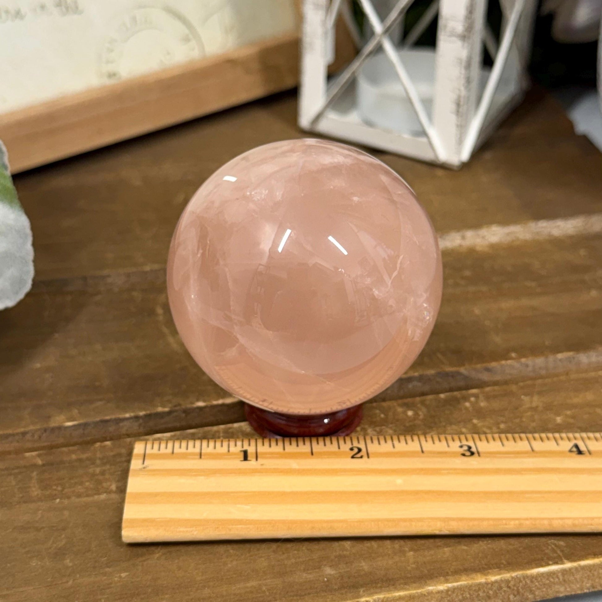 Saturated Rose Quartz Sphere with Asterism | Star Rose Quartz