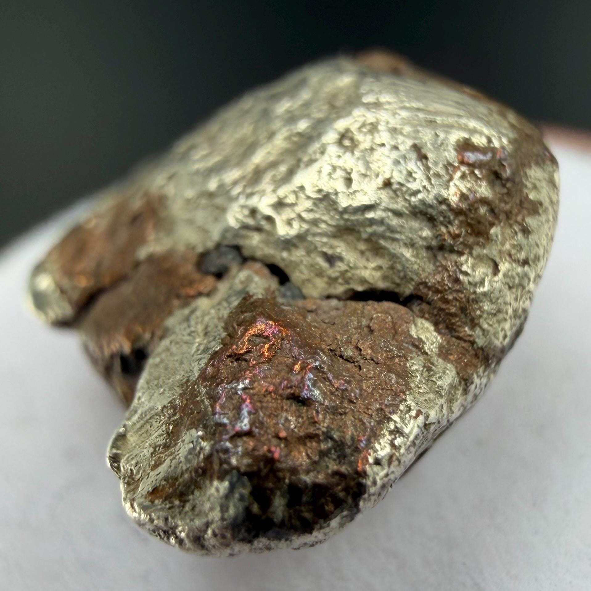 Native Silver-Copper ‘Half-Breed’ Nugget | 5.64g | Native Silver + Michigan Copper | Natural Copper Formation | Keweenaw Peninsula, Michigan
