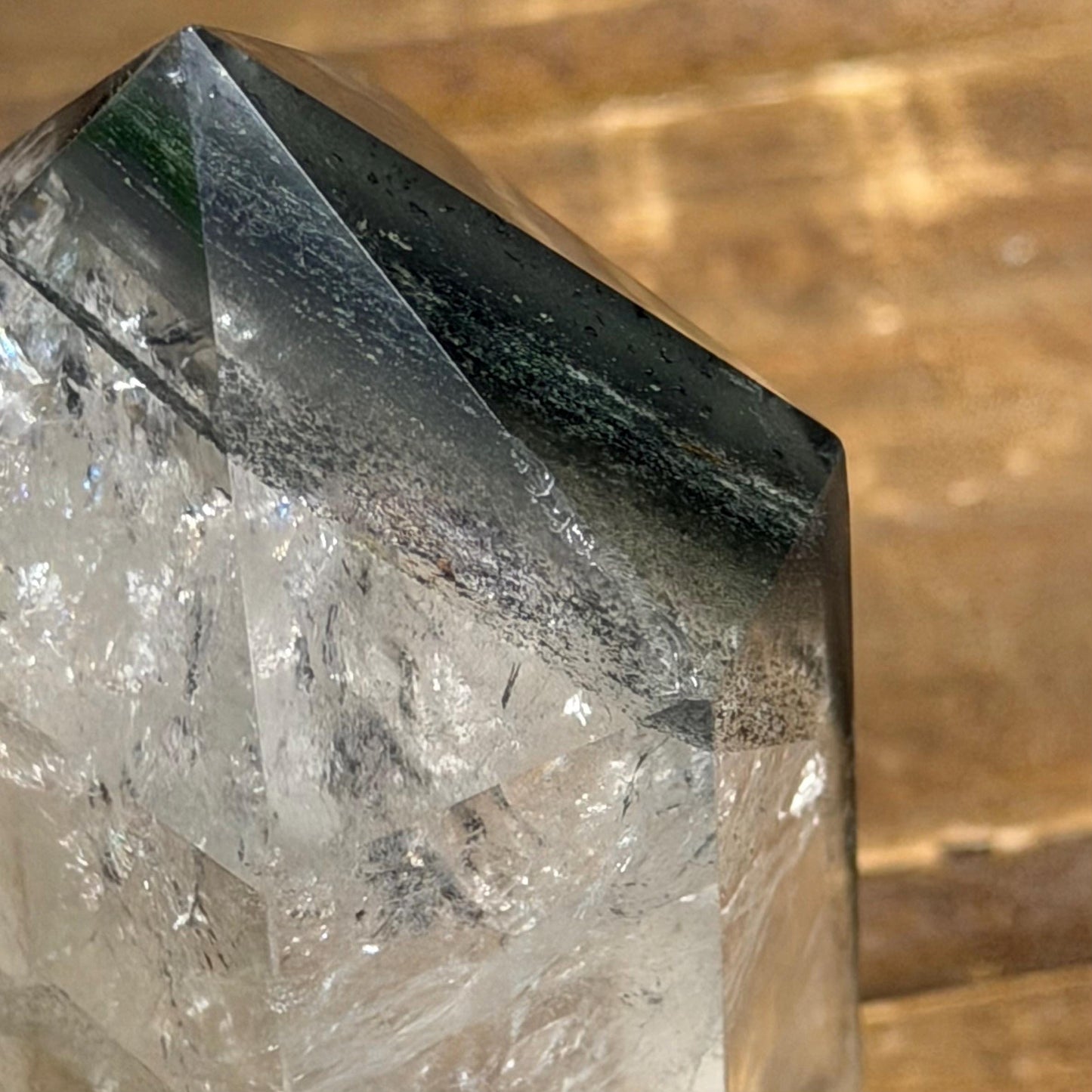 Scenic Lodolite Quartz Tower with Rainbows | Garden Quartz | Green Chlorite Quartz | Chlorite Phantoms | Rainbow Quartz