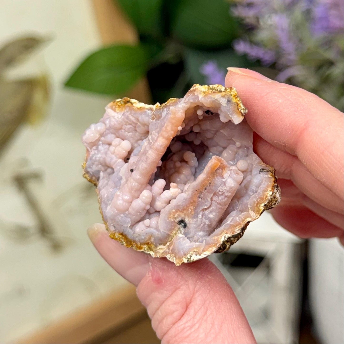 Raw Pink Botryoidal Chalcedony Specimen from Morocco | Chalcedony Geode