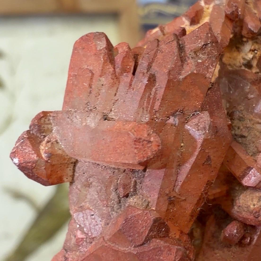 Hematite Quartz Cluster | Tangerine Quartz | Quartz with Iron Oxide Coating | Orange Quartz Specimen
