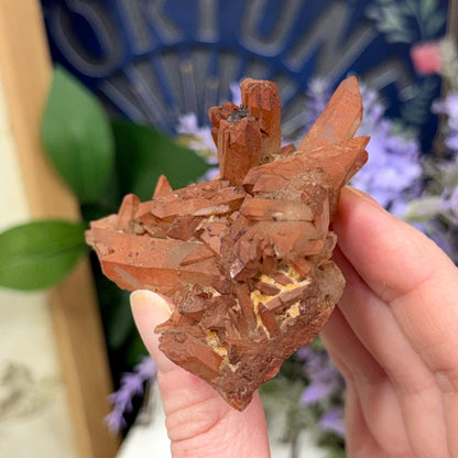 Hematite Quartz Cluster | Tangerine Quartz | Quartz with Iron Oxide Coating | Orange Quartz Specimen