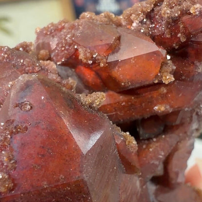 High Quality Moroccan Hematoid Quartz Cluster | Red Hematite Quartz | Red Dragon Hematoid Quartz | Fire Quartz Cluster