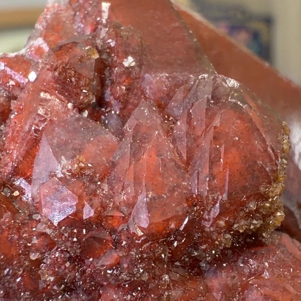 High Quality Moroccan Hematoid Quartz Cluster | Red Hematite Quartz | Red Dragon Hematoid Quartz | Fire Quartz Cluster
