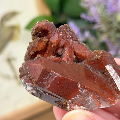 High Quality Moroccan Hematoid Quartz Cluster | Red Hematite Quartz | Red Dragon Hematoid Quartz | Fire Quartz Cluster