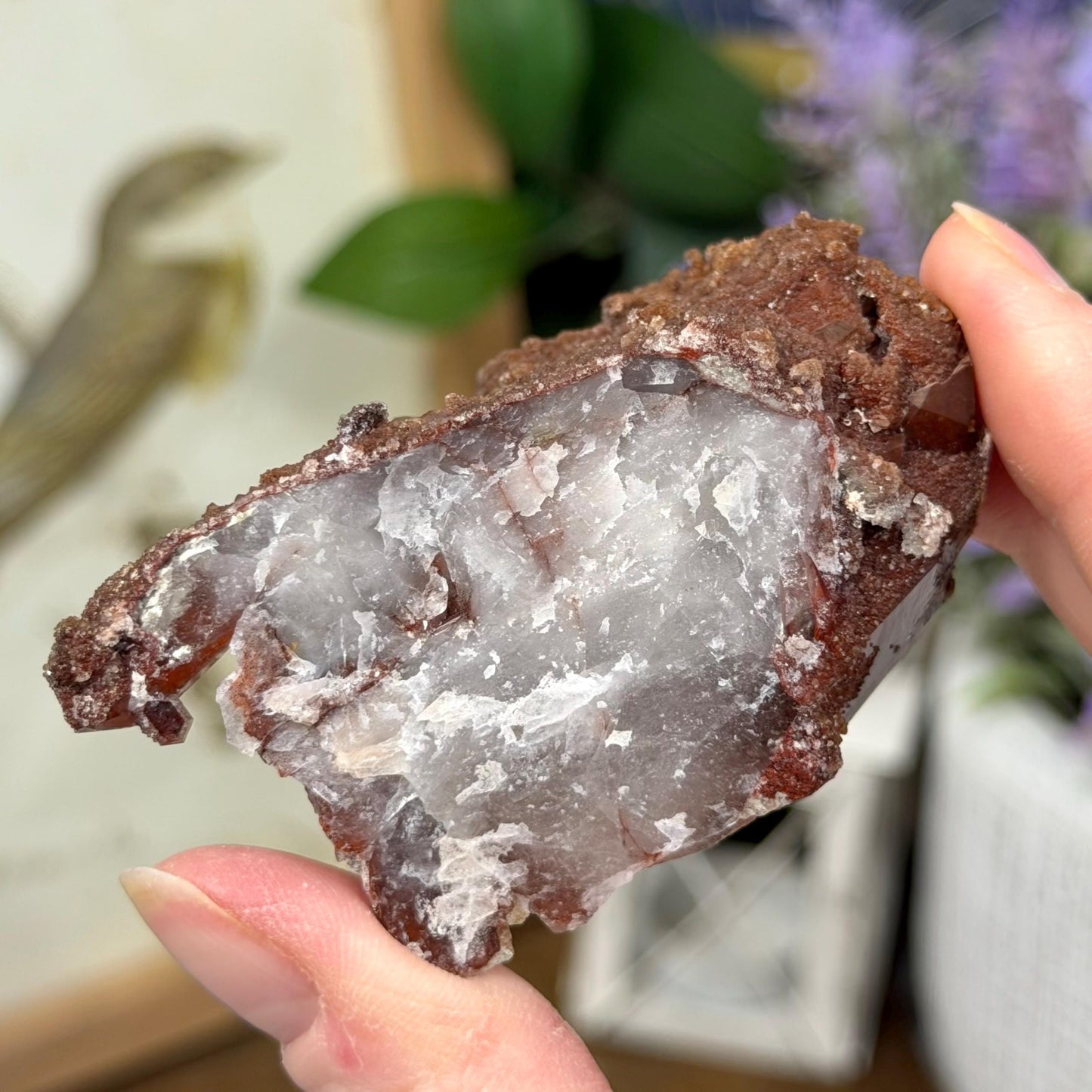High Quality Moroccan Hematoid Quartz Cluster | Red Hematite Quartz | Red Dragon Hematoid Quartz | Fire Quartz Cluster