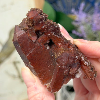 High Quality Moroccan Hematoid Quartz Cluster | Red Hematite Quartz | Red Dragon Hematoid Quartz | Fire Quartz Cluster